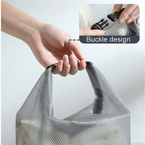 Portable Toiletry Bag with Quick Release Buckle Waterproof EVA Frosted Makeup Case Size L