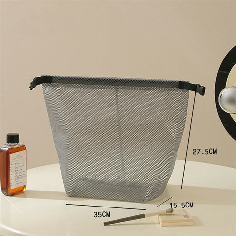 Portable Toiletry Bag with Quick Release Buckle Waterproof EVA Frosted Makeup Case Size L
