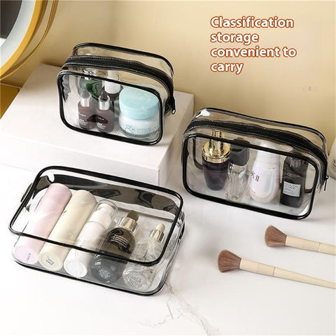 24x18x7cm Travel Toiletry Bag Waterproof PVC Cosmetics Organizer Zipper Storage Bag