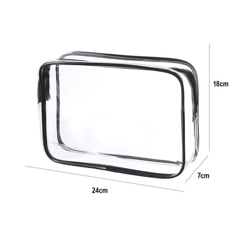 24x18x7cm Travel Toiletry Bag Waterproof PVC Cosmetics Organizer Zipper Storage Bag