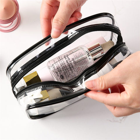 24x18x7cm Travel Toiletry Bag Waterproof PVC Cosmetics Organizer Zipper Storage Bag