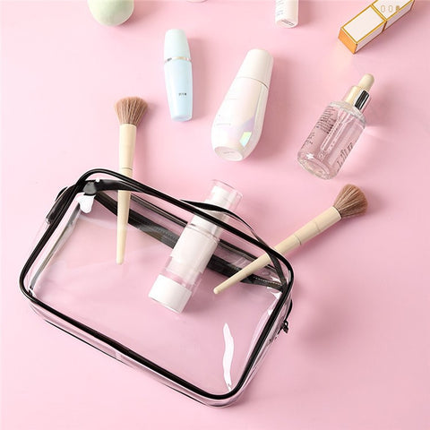 24x18x7cm Travel Toiletry Bag Waterproof PVC Cosmetics Organizer Zipper Storage Bag