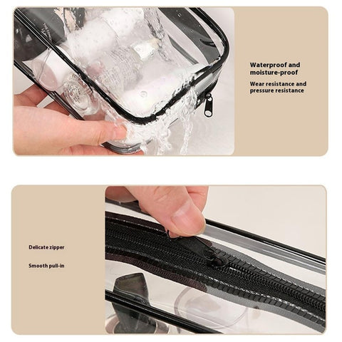 24x18x7cm Travel Toiletry Bag Waterproof PVC Cosmetics Organizer Zipper Storage Bag