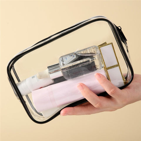 24x18x7cm Travel Toiletry Bag Waterproof PVC Cosmetics Organizer Zipper Storage Bag