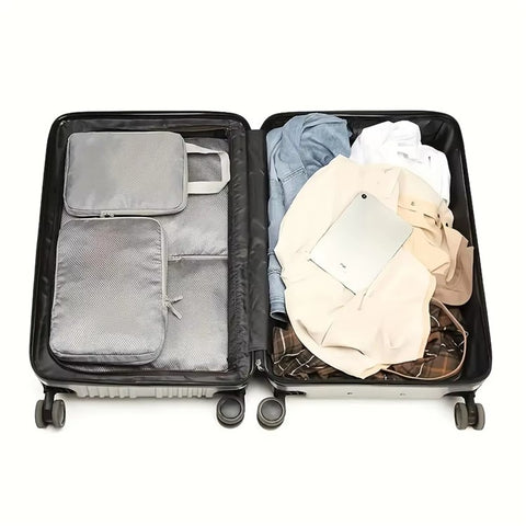 4Pcs / Set Luggage Organizer Bags Oxford Cloth Travel Packing Expandable Clothes Storage Bags