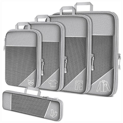 5Pcs / Set Luggage Organizer Bags Oxford Cloth Travel Packing Expandable Clothes Storage Bags