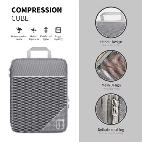 5Pcs / Set Luggage Organizer Bags Oxford Cloth Travel Packing Expandable Clothes Storage Bags