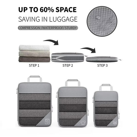 5Pcs / Set Luggage Organizer Bags Oxford Cloth Travel Packing Expandable Clothes Storage Bags