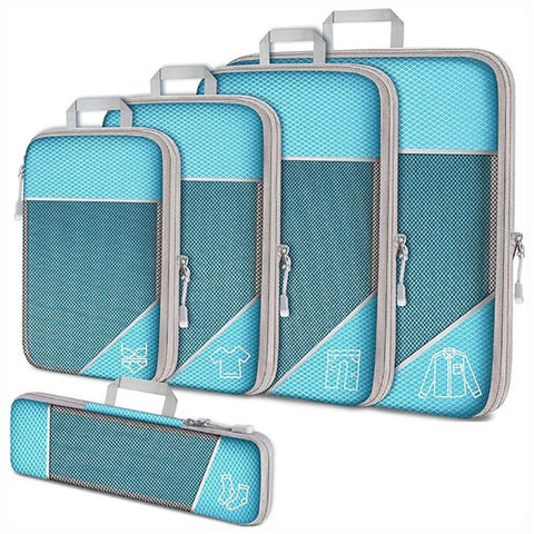 5Pcs / Set Luggage Organizer Bags Oxford Cloth Travel Packing Expandable Clothes Storage Bags