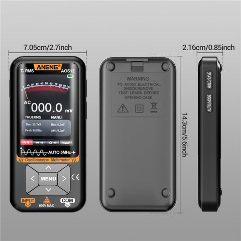 ANENG AOS12 2 In 1 Smart Color Screen Digital Oscilloscope Portable Handheld Multimeter