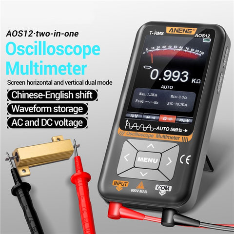 ANENG AOS12 2 In 1 Smart Color Screen Digital Oscilloscope Portable Handheld Multimeter