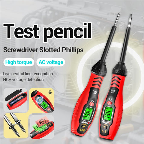 ANENG B19 Digital NCV Voltage Tester Auto Power Off High Torque Non-Contact  /  Contact AC Detector
