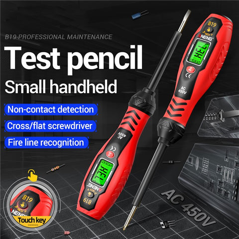 ANENG B19 Digital NCV Voltage Tester Auto Power Off High Torque Non-Contact  /  Contact AC Detector
