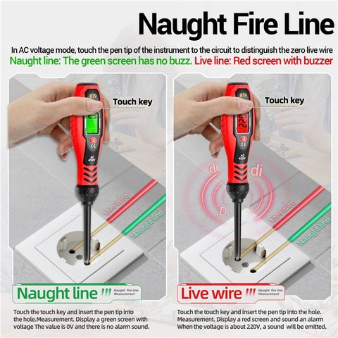 ANENG B19 Digital NCV Voltage Tester Auto Power Off High Torque Non-Contact  /  Contact AC Detector