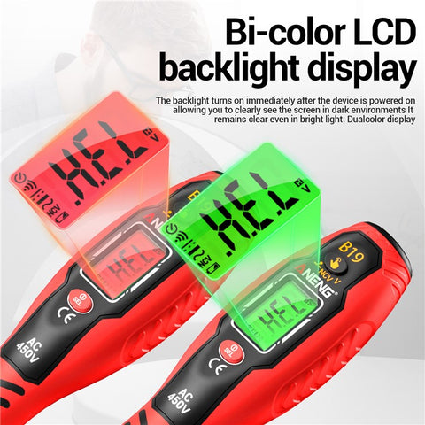 ANENG B19 Digital NCV Voltage Tester Auto Power Off High Torque Non-Contact  /  Contact AC Detector
