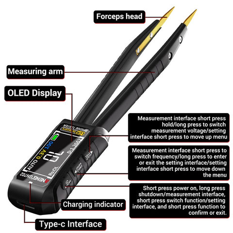 ANENG GN702 Digital Tweezers Bridge Multimeter LCR Clamp Meter Bridge Tester Inductance Measuring Tool
