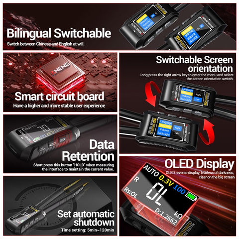 ANENG GN702 Digital Tweezers Bridge Multimeter LCR Clamp Meter Bridge Tester Inductance Measuring Tool