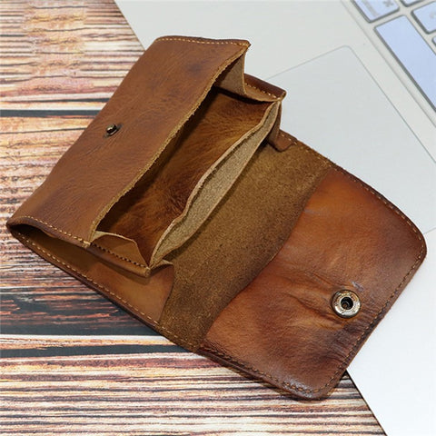 SG133 Genuine Leather Card Holder Pouch Compact Coin Storage Bag Wallet Cash Carrying Bag