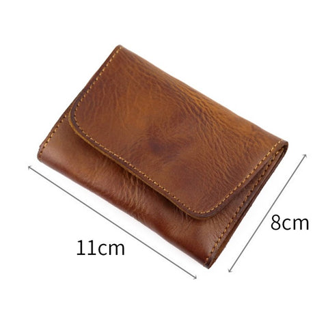 SG133 Genuine Leather Card Holder Pouch Compact Coin Storage Bag Wallet Cash Carrying Bag