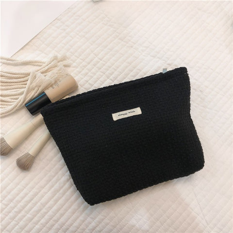 130 Knitted Style Makeup Handy Carrying Bag Large Capacity Toiletries Organizer Bag Cosmetic Storage Pouch for Travel