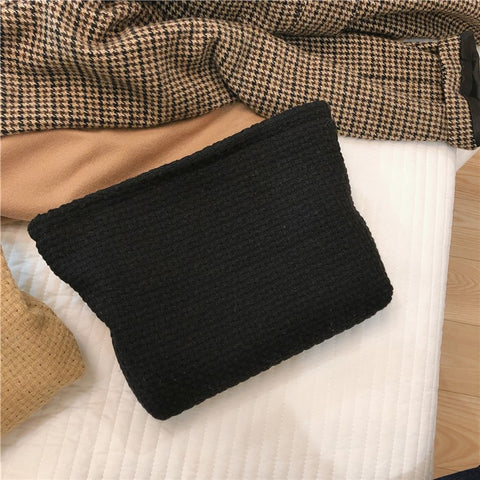130 Knitted Style Makeup Handy Carrying Bag Large Capacity Toiletries Organizer Bag Cosmetic Storage Pouch for Travel