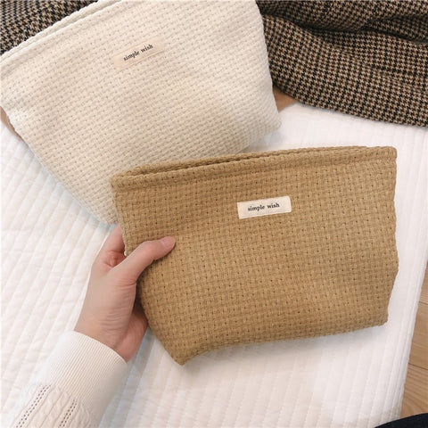 130 Knitted Style Makeup Handy Carrying Bag Large Capacity Toiletries Organizer Bag Cosmetic Storage Pouch for Travel