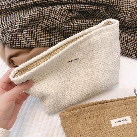 130 Knitted Style Makeup Handy Carrying Bag Large Capacity Toiletries Organizer Bag Cosmetic Storage Pouch for Travel