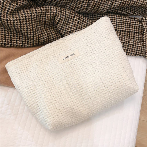 130 Knitted Style Makeup Handy Carrying Bag Large Capacity Toiletries Organizer Bag Cosmetic Storage Pouch for Travel