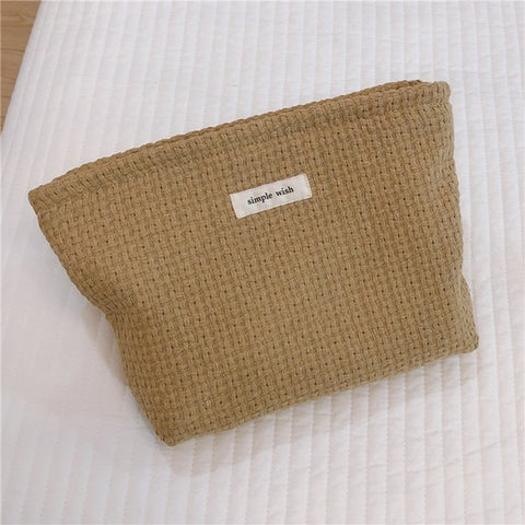 130 Knitted Style Makeup Handy Carrying Bag Large Capacity Toiletries Organizer Bag Cosmetic Storage Pouch for Travel