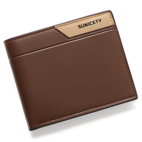SUNICETY Men's Wallet RFID Blocking Card Storage Pouch Money Cash Coin Carrying Bag with Multiple Card Slots and Zipper Pocket