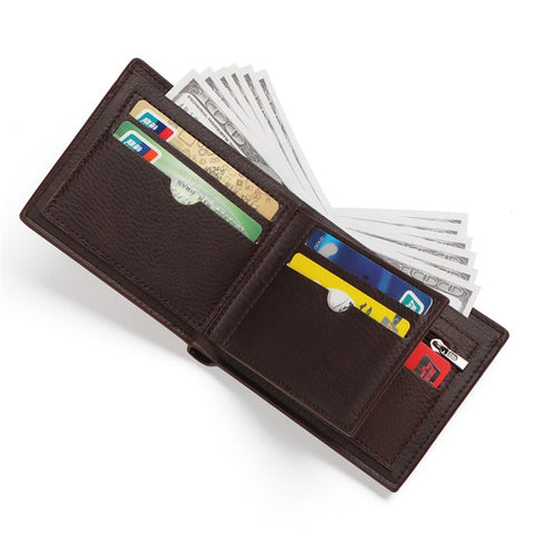 SUNICETY Men's Wallet RFID Blocking Card Storage Pouch Money Cash Coin Carrying Bag with Multiple Card Slots and Zipper Pocket