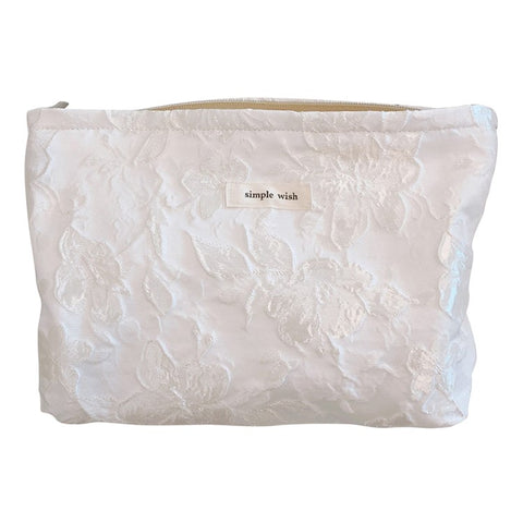 189 Lightweight Canvas Makeup Cosmetic Bag Embossing Big Flower Pattern Toiletry Travel Organizer Bag