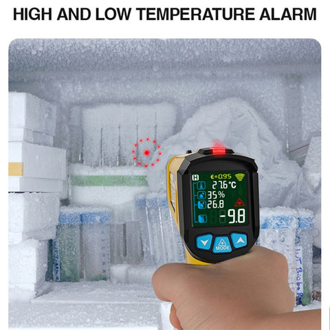 MESTEK 800B Infrared Temperature Measuring Device High-Precision Industrial Thermometer Handheld Thermometer with 12-Point Laser Positioning