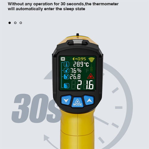 MESTEK 800C Handheld Infrared Temperature Measurer High-Precision Industrial Temp Humidity Meter Portable Thermometer with 12-Point Laser Positioning