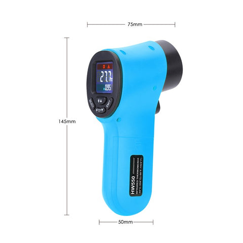 HW550 Digital LCD Infrared Thermometer Non-Contact Laser Industrial Pyrometer Temperature Gun
