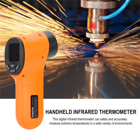 HW550 Digital LCD Infrared Thermometer Non-Contact Laser Industrial Pyrometer Temperature Gun