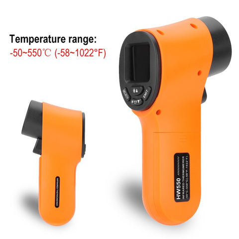 HW550 Digital LCD Infrared Thermometer Non-Contact Laser Industrial Pyrometer Temperature Gun