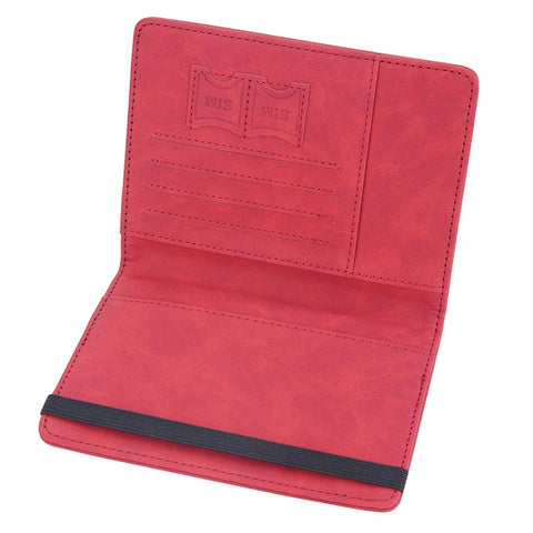BAELLERRY N2379 Elastic Band PU Leather Passport Cover RFID Blocking Cards Passport Holder Travel Wallet