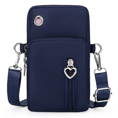 Oxford Cloth Crossbody Bag Phone Carrying Pouch Small Shoulder Bag Wrist Bag for Cash Money, Card, Key, Coin