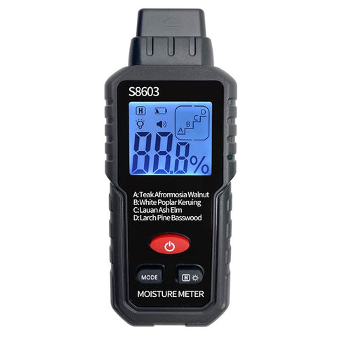 S8603 Digital Wood Moisture Meter Two Pins Wall Moisture Detector Paper Humidity Tester (No Battery)