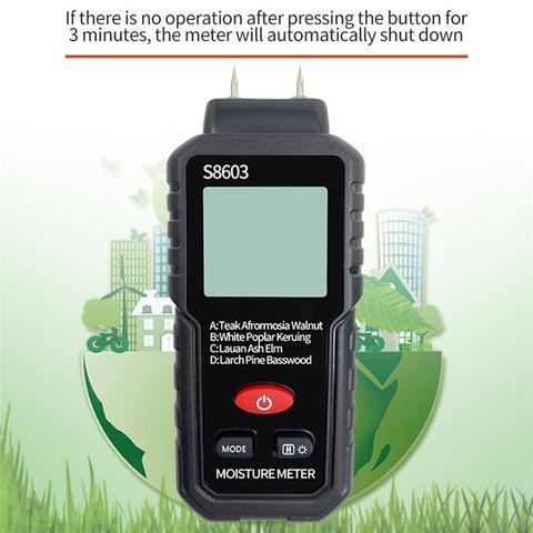 S8603 Digital Wood Moisture Meter Two Pins Wall Moisture Detector Paper Humidity Tester (No Battery)