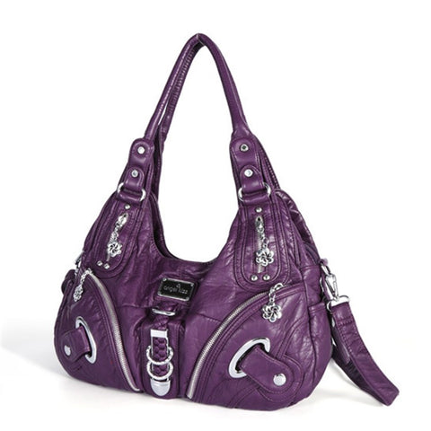 ANGEL KISS KL15962-4 Casual Women Tote Handbag PU Leather Large Capacity Hobo Bag