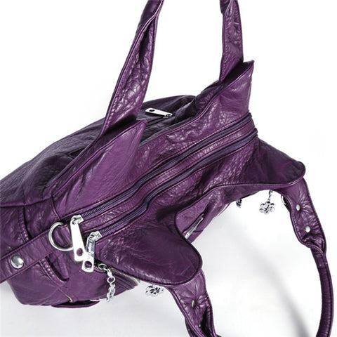 ANGEL KISS KL15962-4 Casual Women Tote Handbag PU Leather Large Capacity Hobo Bag