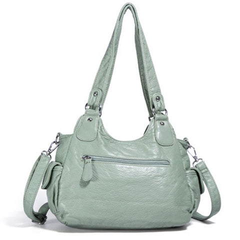 ANGEL BARCELO Women Retro PU Leather Hobo Bag with Shoulder Strap Large Capacity Tote Handbag
