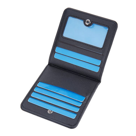 BAELLERRY D3250 Cross Texture Card Holder Pouch PU Leather ID Card Photo Storage Bag for Men