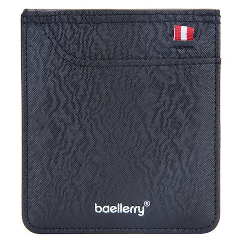 BAELLERRY D3250 Cross Texture Card Holder Pouch PU Leather ID Card Photo Storage Bag for Men