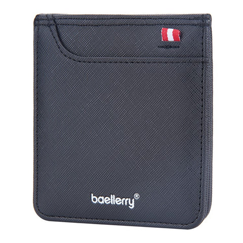 BAELLERRY D3250 Cross Texture Card Holder Pouch PU Leather ID Card Photo Storage Bag for Men