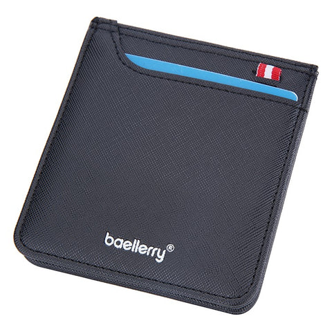 BAELLERRY D3250 Cross Texture Card Holder Pouch PU Leather ID Card Photo Storage Bag for Men