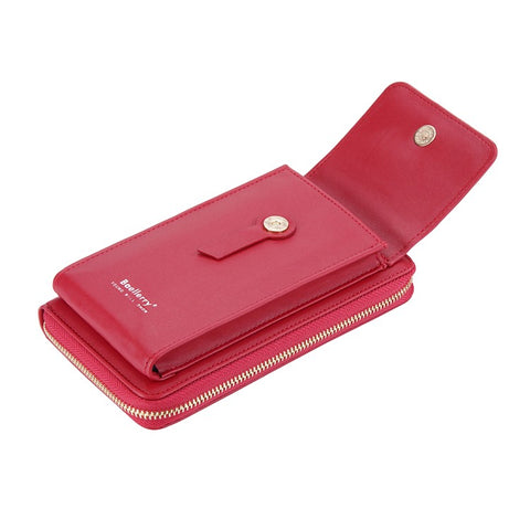 BAELLERRY N8691 Women's Magnetic Snap Button Crossbody Bag Phone Carrying Pouch Girl's Shoulder Bag