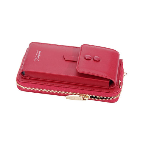 BAELLERRY N8691 Women's Magnetic Snap Button Crossbody Bag Phone Carrying Pouch Girl's Shoulder Bag
